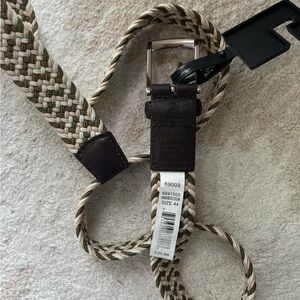 Greg Norman Braided Stretch‎ Belt Khaki Beige Cream Men’s New